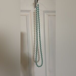 Elegant Teal Beaded Chain Necklace